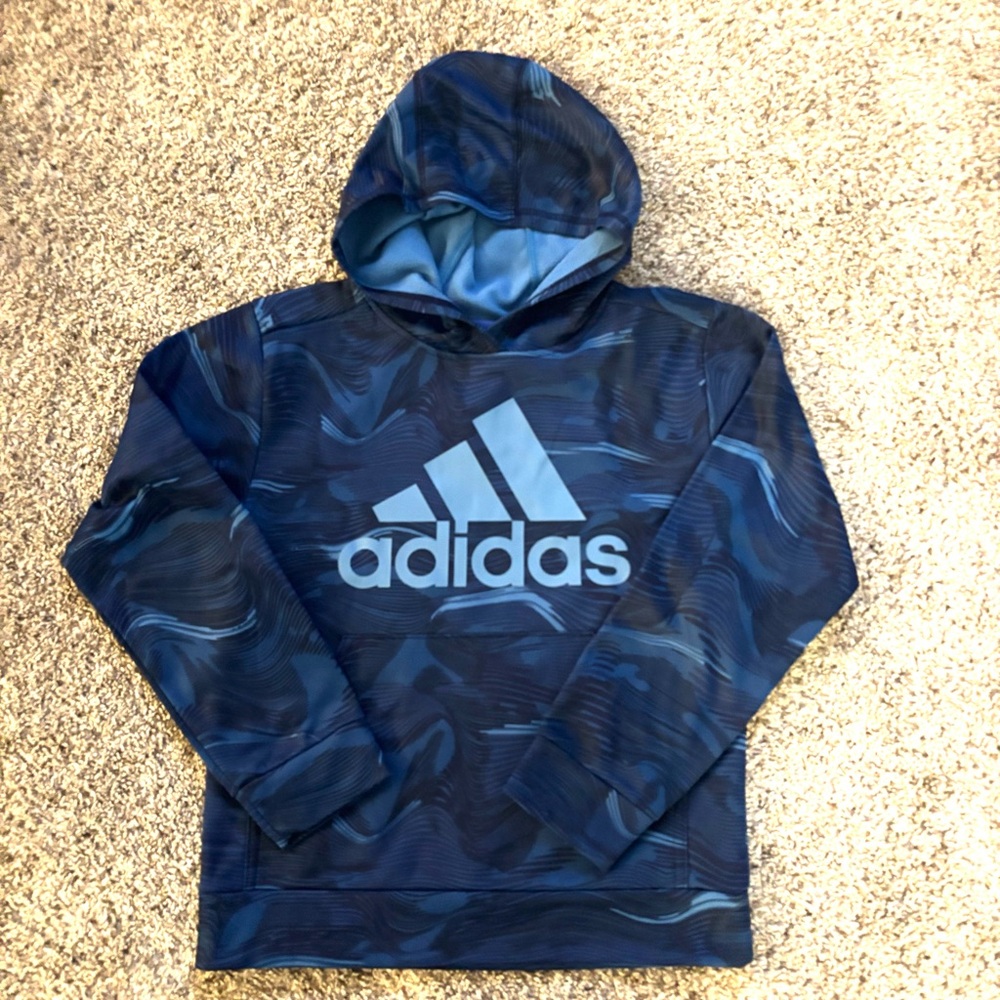 Adidas kids Blue Hooded Sweatshirt